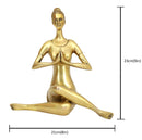 Brass Yoga Lady - beautifully sculpted brass statue of a female yogi in a yoga pose, golden finish, represents strength, balance, and mindfulness, perfect for yoga enthusiasts and spiritual practitioners, adds a serene and calming element to your home decor, symbolizes the harmony between mind, body, and spirit, a unique and inspiring addition to your collection of brass sculptures and figurines, ideal for yoga studios and meditation spaces.