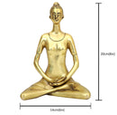 Brass Yoga Lady - beautifully sculpted brass statue of a female yogi in a yoga pose, golden finish, represents strength, balance, and mindfulness, perfect for yoga enthusiasts and spiritual practitioners, adds a serene and calming element to your home decor, symbolizes the harmony between mind, body, and spirit, a unique and inspiring addition to your collection of brass sculptures and figurines, ideal for yoga studios and meditation spaces.