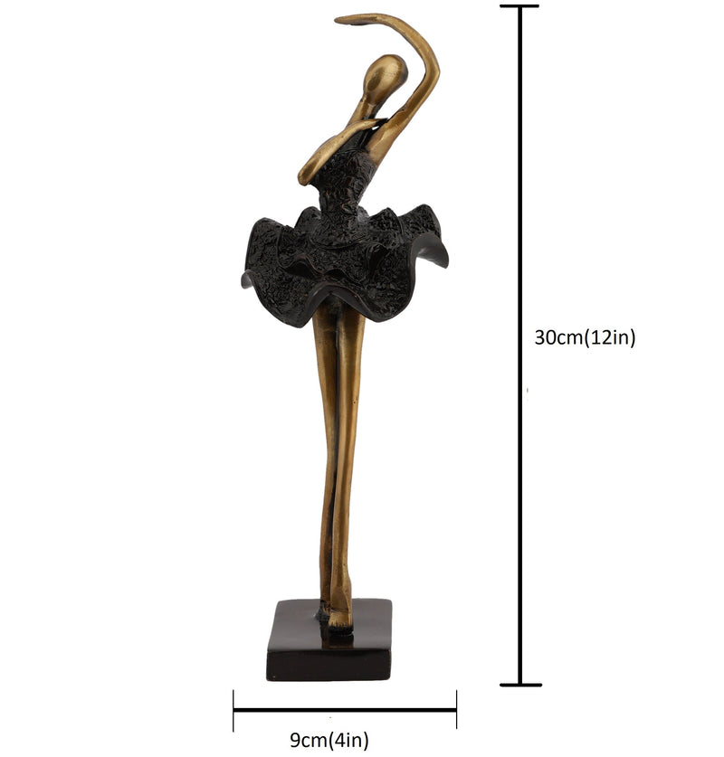 Brass Ballet Dancer - beautifully sculpted brass statue of a ballet dancer, golden finish, captures the grace and elegance of ballet, adds a touch of sophistication and artistry to your home decor, symbolizes the beauty of movement and expression, perfect for ballet enthusiasts and collectors, a unique and enchanting addition to your collection of brass sculptures and figurines, ideal for dance studios, art galleries, or as a gift for ballet lovers and performers.