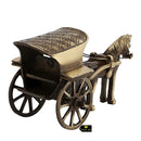 Brass horse cart product - meticulously designed brass sculpture, vintage-inspired horse-drawn cart, intricate details, golden finish, decorative home accent, evokes a sense of nostalgia and charm, adds elegance to any decor, ideal gift for enthusiasts of classic craftsmanship.