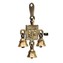 Brass Subh Labh Bells - meticulously designed brass bells with Subh Labh engravings, golden finish, decorative home accent, emits a melodious and auspicious sound, perfect for attracting prosperity and good fortune, ideal for hanging at the entrance or in puja room, symbolizes blessings and abundance, enhances the ambiance with positive vibrations, a traditional and auspicious addition to your collection of brass artifacts.