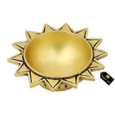 Brass small Akhand Sun Diya - intricately designed brass oil lamp, compact size, traditional Indian Diya, golden finish, decorative home accent, emits a warm and serene glow, ideal for religious ceremonies and meditation, enhances spiritual ambiance and decor.