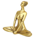 Brass Yoga Lady - beautifully sculpted brass statue of a female yogi in a yoga pose, golden finish, represents strength, balance, and mindfulness, perfect for yoga enthusiasts and spiritual practitioners, adds a serene and calming element to your home decor, symbolizes the harmony between mind, body, and spirit, a unique and inspiring addition to your collection of brass sculptures and figurines, ideal for yoga studios and meditation spaces.