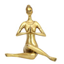 Brass Yoga Lady - beautifully sculpted brass statue of a female yogi in a yoga pose, golden finish, represents strength, balance, and mindfulness, perfect for yoga enthusiasts and spiritual practitioners, adds a serene and calming element to your home decor, symbolizes the harmony between mind, body, and spirit, a unique and inspiring addition to your collection of brass sculptures and figurines, ideal for yoga studios and meditation spaces.