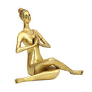 Brass Yoga Lady - beautifully sculpted brass statue of a female yogi in a yoga pose, golden finish, represents strength, balance, and mindfulness, perfect for yoga enthusiasts and spiritual practitioners, adds a serene and calming element to your home decor, symbolizes the harmony between mind, body, and spirit, a unique and inspiring addition to your collection of brass sculptures and figurines, ideal for yoga studios and meditation spaces.