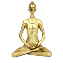 Brass Yoga Lady - beautifully sculpted brass statue of a female yogi in a yoga pose, golden finish, represents strength, balance, and mindfulness, perfect for yoga enthusiasts and spiritual practitioners, adds a serene and calming element to your home decor, symbolizes the harmony between mind, body, and spirit, a unique and inspiring addition to your collection of brass sculptures and figurines, ideal for yoga studios and meditation spaces.