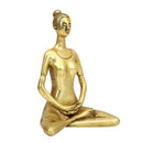 Brass Yoga Lady - beautifully sculpted brass statue of a female yogi in a yoga pose, golden finish, represents strength, balance, and mindfulness, perfect for yoga enthusiasts and spiritual practitioners, adds a serene and calming element to your home decor, symbolizes the harmony between mind, body, and spirit, a unique and inspiring addition to your collection of brass sculptures and figurines, ideal for yoga studios and meditation spaces.