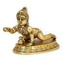 Brass God Krishna Ji - exquisitely crafted brass statue of Lord Krishna, golden finish, beloved and divine deity, perfect for home decor and spiritual spaces, ideal for invoking love and devotion, symbolizes divine playfulness, compassion, and enlightenment, enhances the spiritual energy and fosters a sense of divine presence, a sacred and enchanting addition to your collection of brass sculptures and figurines.