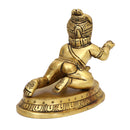 Brass God Krishna Ji - exquisitely crafted brass statue of Lord Krishna, golden finish, beloved and divine deity, perfect for home decor and spiritual spaces, ideal for invoking love and devotion, symbolizes divine playfulness, compassion, and enlightenment, enhances the spiritual energy and fosters a sense of divine presence, a sacred and enchanting addition to your collection of brass sculptures and figurines.