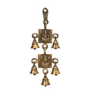 Brass Lakshmi Ganesh Saraswati Bells - exquisitely crafted brass bells featuring the deities Lakshmi, Ganesh, and Saraswati, golden finish, decorative home accent, emits a harmonious and divine sound, perfect for invoking blessings and wisdom, ideal for spiritual practices, rituals, and festive occasions, symbolizes prosperity, success, and knowledge, enhances the ambiance with positive vibrations and divine energy, a sacred and auspicious addition to your collection of brass artifacts.