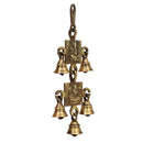 Brass Lakshmi Ganesh Saraswati Bells - exquisitely crafted brass bells featuring the deities Lakshmi, Ganesh, and Saraswati, golden finish, decorative home accent, emits a harmonious and divine sound, perfect for invoking blessings and wisdom, ideal for spiritual practices, rituals, and festive occasions, symbolizes prosperity, success, and knowledge, enhances the ambiance with positive vibrations and divine energy, a sacred and auspicious addition to your collection of brass artifacts.