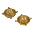 Brass small Akhand Diya - intricately designed brass oil lamp, compact size, traditional Indian Diya, golden finish, decorative home accent, emits a warm and serene glow, ideal for religious ceremonies and meditation, enhances spiritual ambiance and decor.