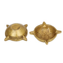 Brass small Akhand Diya - intricately designed brass oil lamp, compact size, traditional Indian Diya, golden finish, decorative home accent, emits a warm and serene glow, ideal for religious ceremonies and meditation, enhances spiritual ambiance and decor.