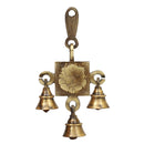 Brass Lakshmi Ganesh Saraswati Bells - exquisitely crafted brass bells featuring the deities Lakshmi, Ganesh, and Saraswati, golden finish, decorative home accent, emits a harmonious and divine sound, perfect for invoking blessings and wisdom, ideal for spiritual practices, rituals, and festive occasions, symbolizes prosperity, success, and knowledge, enhances the ambiance with positive vibrations and divine energy, a sacred and auspicious addition to your collection of brass artifacts.