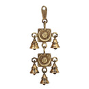 Brass Sun Moon Bells - intricately designed brass bells depicting the sun and moon motifs, golden finish, decorative home accent, emits a gentle and soothing sound, perfect for creating a celestial and serene ambiance, ideal for meditation, yoga, and relaxation, symbolizes the harmonious union of cosmic forces, enhances the atmosphere with positive vibrations and celestial energy, a unique and captivating addition to your collection of brass artifacts.