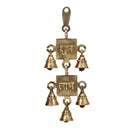 Brass Subh Labh Bells - meticulously designed brass bells with Subh Labh engravings, golden finish, decorative home accent, emits a melodious and auspicious sound, perfect for attracting prosperity and good fortune, ideal for hanging at the entrance or in puja room, symbolizes blessings and abundance, enhances the ambiance with positive vibrations, a traditional and auspicious addition to your collection of brass artifacts.
