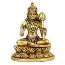 Brass God Hanuman Ji - meticulously crafted brass statue of Lord Hanuman, golden finish, revered and powerful deity, perfect for home decor and spiritual spaces, ideal for invoking strength and protection, symbolizes courage, devotion, and loyalty, enhances the spiritual energy and fosters a sense of divine presence, a sacred and inspiring addition to your collection of brass sculptures and figurines.