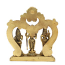 Brass God Ram Darbar - exquisitely crafted brass statue showcasing Lord Ram, Goddess Sita, Lord Lakshmana, and Lord Hanuman, golden finish, divine and revered deities, perfect for home decor and spiritual spaces, ideal for invoking blessings, strength, and righteousness, symbolizes ideal kingship, devotion, and valor, enhances the spiritual energy and fosters a sense of divine presence, a sacred and revered addition to your collection of brass sculptures and figurines."