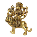 Brass God Shera Vali Maa - intricately designed brass statue featuring Goddess Sherawali Maa, golden finish, divine and powerful deity, perfect for home decor and spiritual spaces, ideal for invoking strength, courage, and protection, symbolizes divine motherhood, valor, and victory, enhances the spiritual energy and fosters a sense of divine presence, a sacred and revered addition to your collection of brass sculptures and figurines.