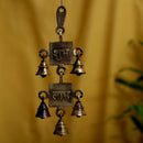 Brass Subh Labh Bells - meticulously designed brass bells with Subh Labh engravings, golden finish, decorative home accent, emits a melodious and auspicious sound, perfect for attracting prosperity and good fortune, ideal for hanging at the entrance or in puja room, symbolizes blessings and abundance, enhances the ambiance with positive vibrations, a traditional and auspicious addition to your collection of brass artifacts.