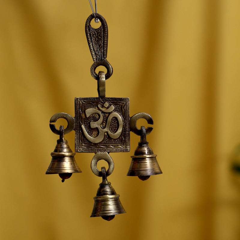 Om antique beautiful bell bells brass decor decoration decorative Diwali door Festival gift gifts god gold golden hanging home item items love luck pooja puja room Vastu wealth