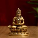 Brass God Hanuman Ji - meticulously crafted brass statue of Lord Hanuman, golden finish, revered and powerful deity, perfect for home decor and spiritual spaces, ideal for invoking strength and protection, symbolizes courage, devotion, and loyalty, enhances the spiritual energy and fosters a sense of divine presence, a sacred and inspiring addition to your collection of brass sculptures and figurines.