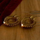 Brass small Akhand Diya - intricately designed brass oil lamp, compact size, traditional Indian Diya, golden finish, decorative home accent, emits a warm and serene glow, ideal for religious ceremonies and meditation, enhances spiritual ambiance and decor.