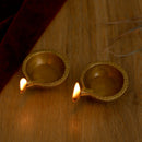  Ethnic Curved Akhand Round Oil Wick Lamp big Diya antique brass decor Diwali Dipawali Festival gift gifts God gold golden home item items love luck pooja puja room Vastu wealth