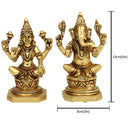 Brass God Lakshmi Ganesha Ji - meticulously designed brass statue featuring Lord Lakshmi and Lord Ganesha, golden finish, auspicious and revered deities, perfect for home decor and spiritual spaces, ideal for invoking blessings, prosperity, and success, symbolizes wealth, wisdom, and divine grace, enhances the spiritual energy and fosters a sense of divine presence, a sacred and blessed addition to your collection of brass sculptures and figurines.