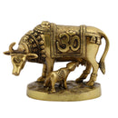 Brass God Kamdhenu Cow - finely crafted brass statue of Kamdhenu, the divine wish-fulfilling cow, golden finish, auspicious and revered deity, perfect for home decor and spiritual spaces, ideal for invoking blessings and abundance, symbolizes prosperity, fertility, and divine blessings, enhances the spiritual energy and fosters a sense of divine presence, a sacred and cherished addition to your collection of brass sculptures and figurines.