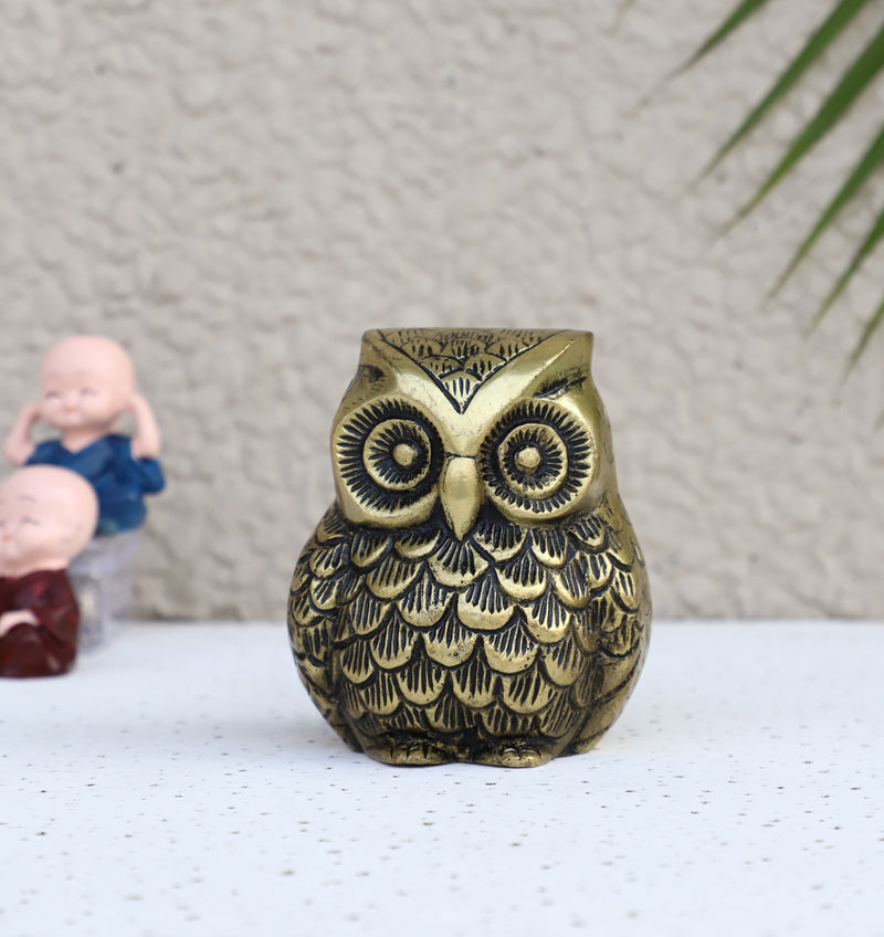 Jaszz Art Brass Owl Statue (Type 1)