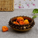 Brass Urli - beautifully crafted brass decorative bowl, golden finish, traditional Indian Urli, versatile home accent, ideal for floating flower petals or candles, adds a touch of elegance and tranquility to any space, perfect for creating a serene ambiance and enhancing interior decor, a timeless piece of art for both indoor and outdoor settings.